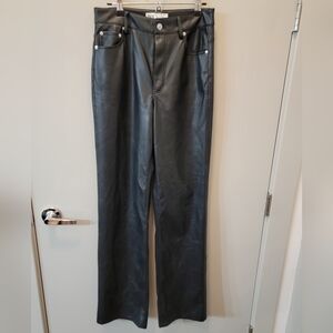 Zara Women's Black Faux Leather Pants Size 4